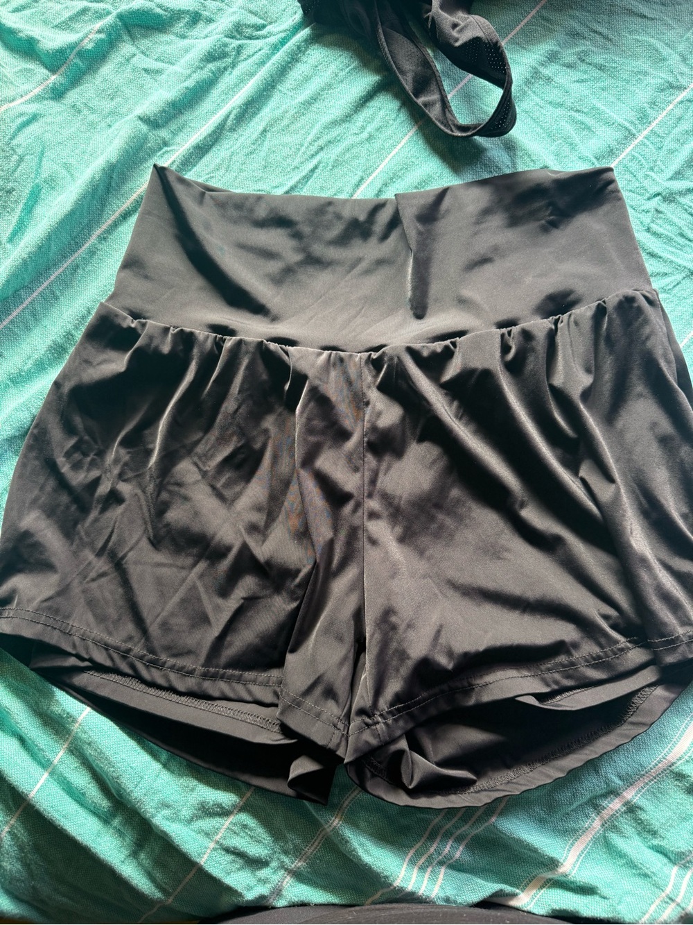 High-Waist Black Women's Active Shorts